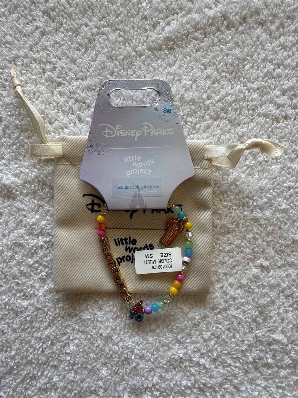 Little Words Project x Disney Parks Multicolor “Celebrate” 70th Beaded Bracelet